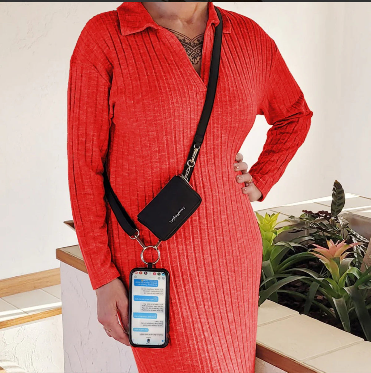 Clip & Go Strap w/Pouch Brushed Vegan Leather