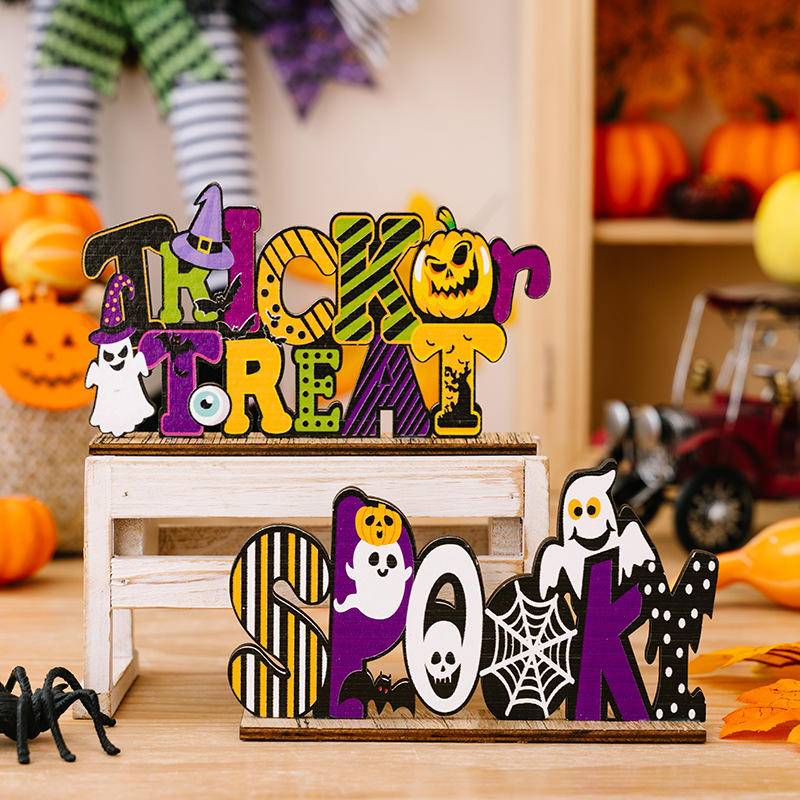 Halloween Wooden Letter Decoration Ornament