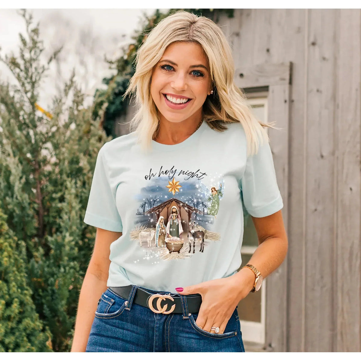 Oh Holy Night Nativity  Graphic Tee