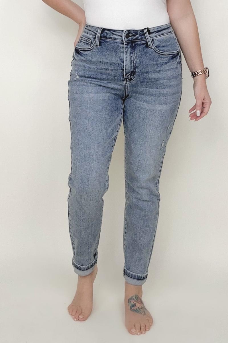 Judy Blue High Waist Vintage Mild Destroy Slim Jeans